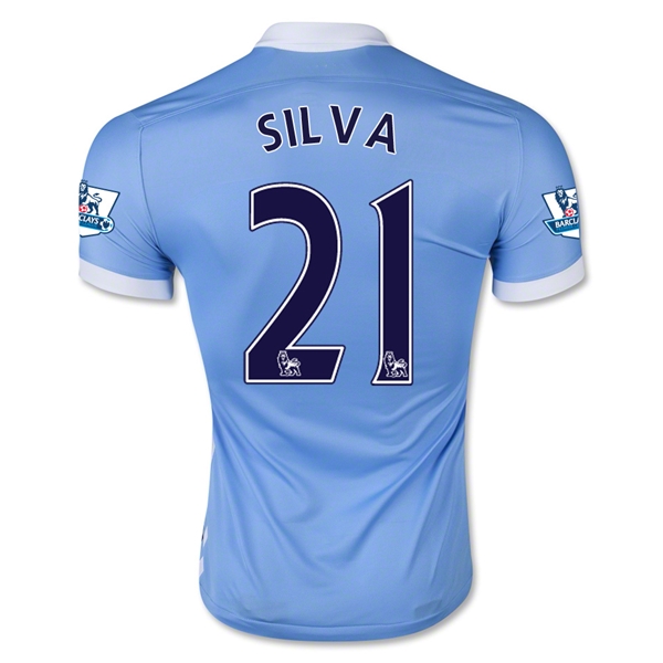 Manchester City 2015-16 SILVA #21 Home Soccer Jersey